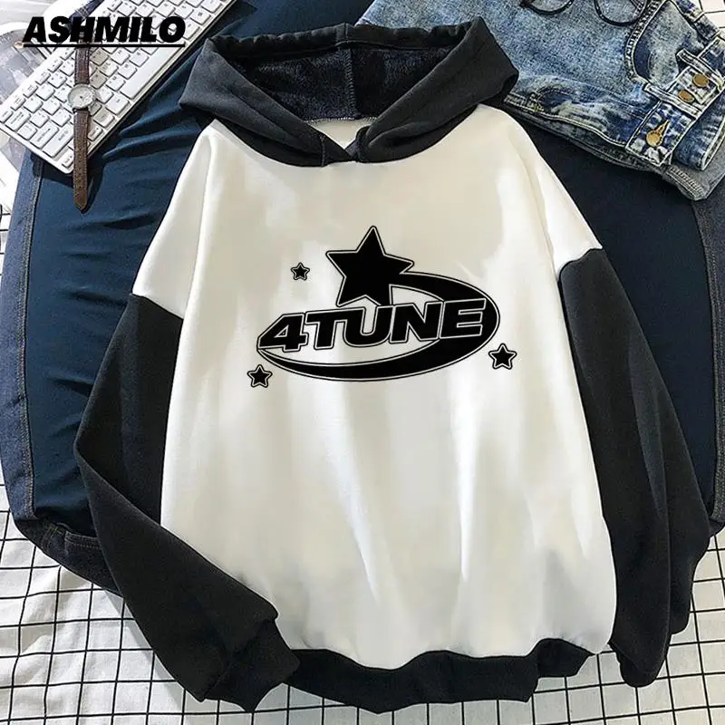 

Gothic Style Hoodies Y2K Women Star Letter Print Autumn Retro Long Sleeve Oversized Sweatshirts Harajuku Hip-hop Hooded Jackets