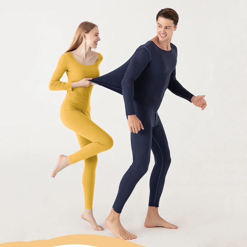 Thermal Underwear Sexy Warm Long Johns For Women Fleece High Elastic Seamless Bottoming Tops Pants 2 Piece Sets U262
