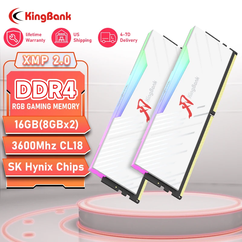 KingBank Desktop Memory RAM ddr4 8GBx2 16GBx2 3200MHz 3600MHz 4000MHz Hynix dual-channel DIMM