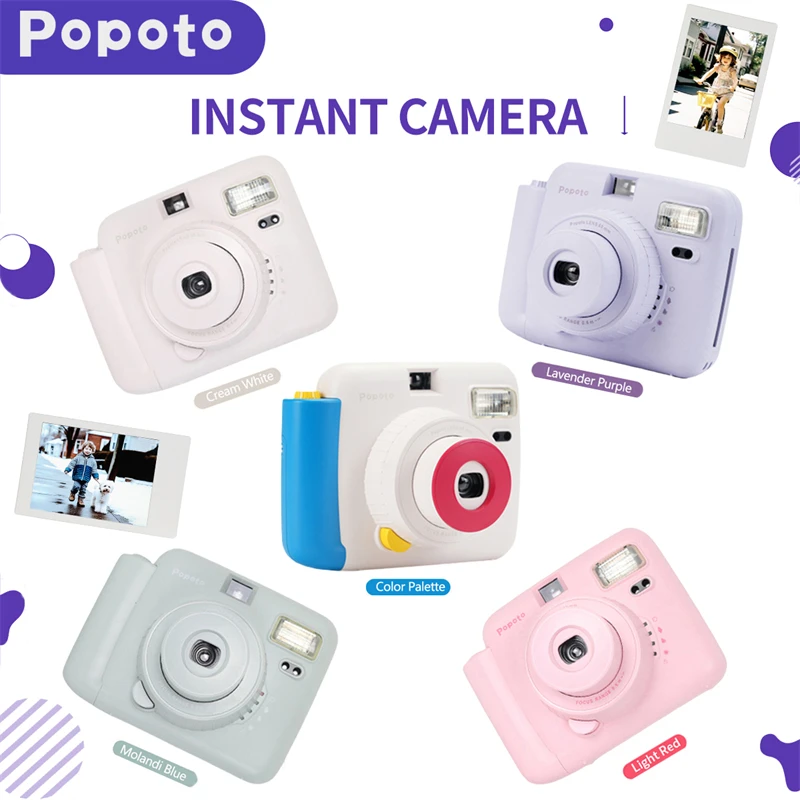 Popoto インスタントカメラ ポータブルデザイン 自動露出 使い