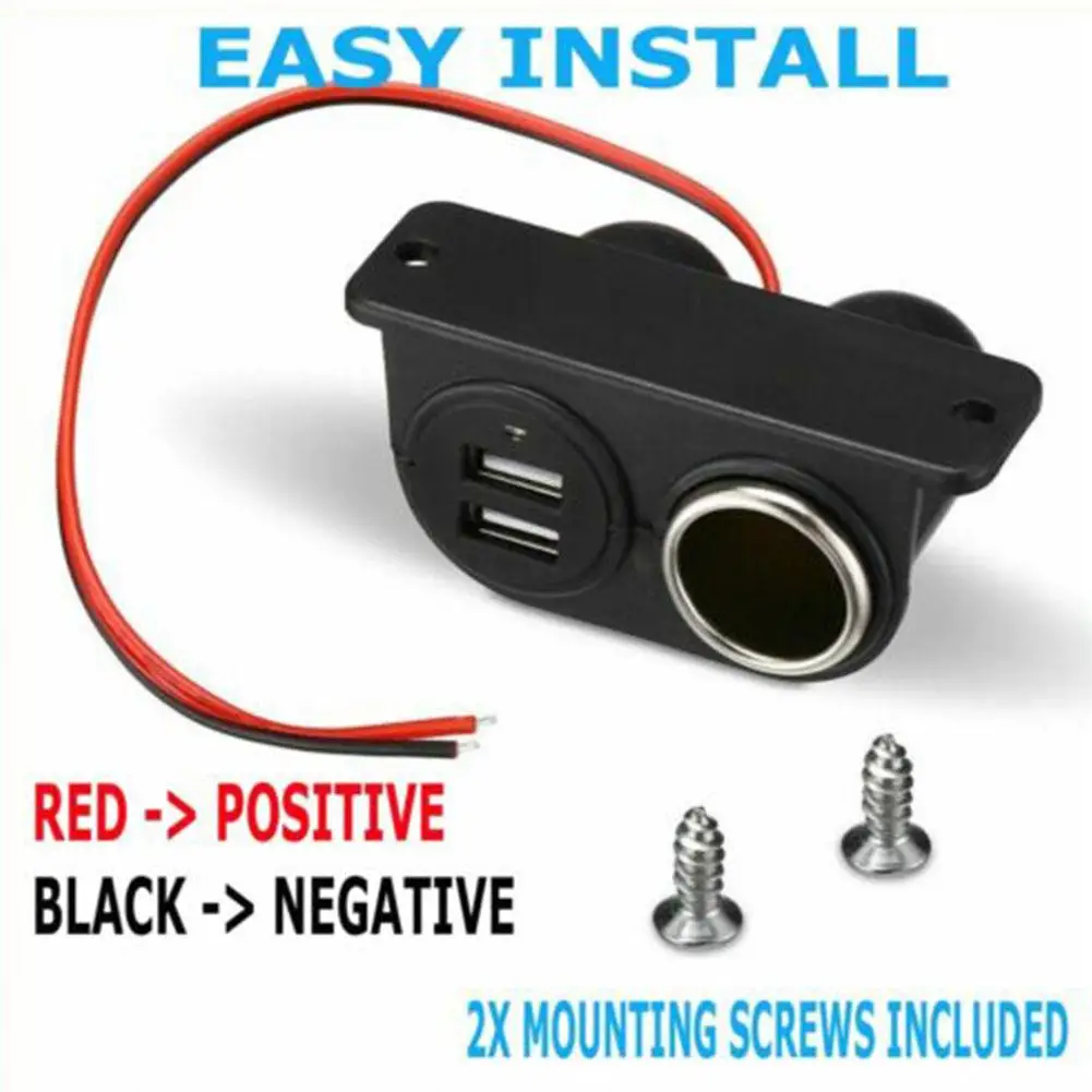 Car Cigarette Lighter Splitter 3.1A Dual USB DC12V To 24V USB Socket Output Fast Charging Car Cigarette Lighter Accessories New