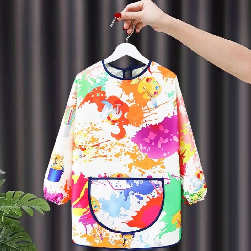 Children Painting Apron Sleevelet Art Students Clay DIY Clothes Waterproof Kindergarten Doodle Bib for Clay Pottery Easy Clean