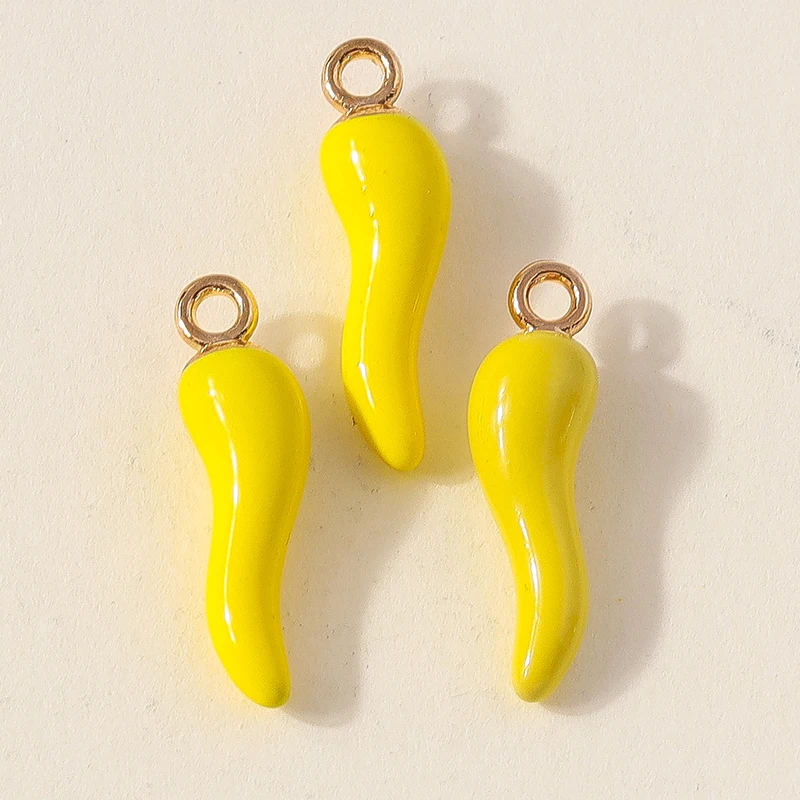 20 Stück 5x19mm Niedliche Bonbonfarbene Chili-Anhänger aus Harz für Schmuckherstellung, Ohrringe, Halsketten, Armbänder, DIY-Bastelarbeiten, Geschenke – Detail 4