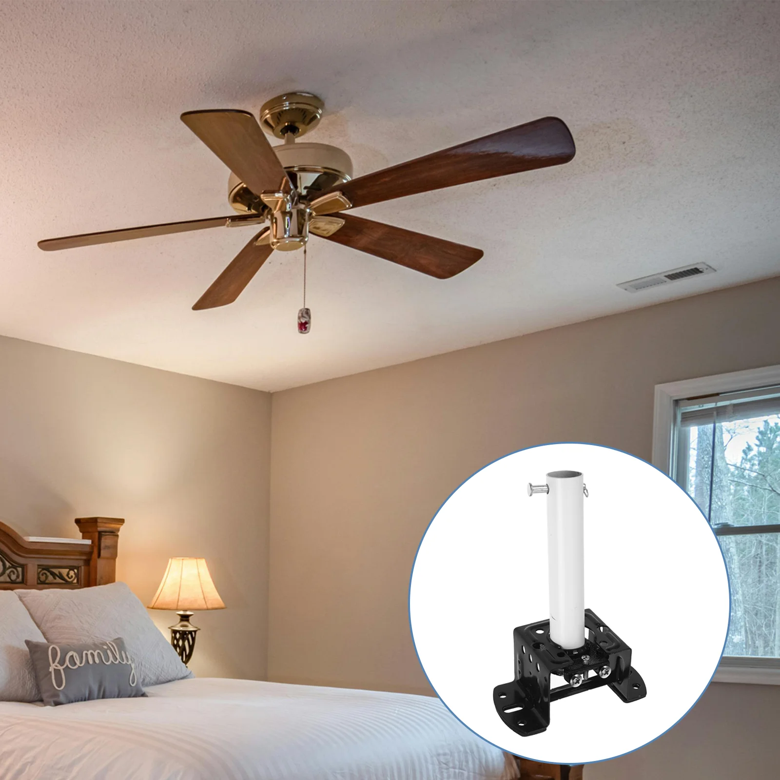 Household Ceiling Fan Accessories Lifting Hooks 1850X1250X630CM Iron Flush Mount