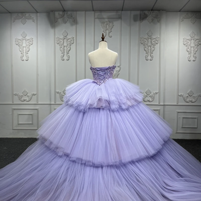 Quinceanera Dresses Ball Gown Crystal Vestidos De 15 Años Purple Cake Sweetheart Beading DY9906 Evening Party Dress 2022 4