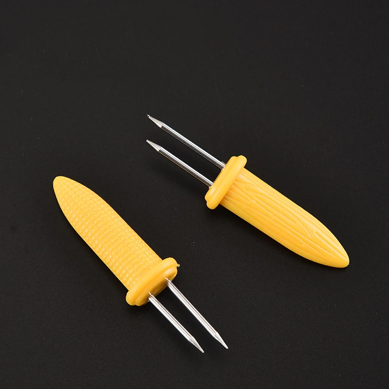 Corn fork bbq tool 10Pcs corn fork BBQ stainless steel corn holders handheld anti scalding needle on the cob double fork barbecue tool