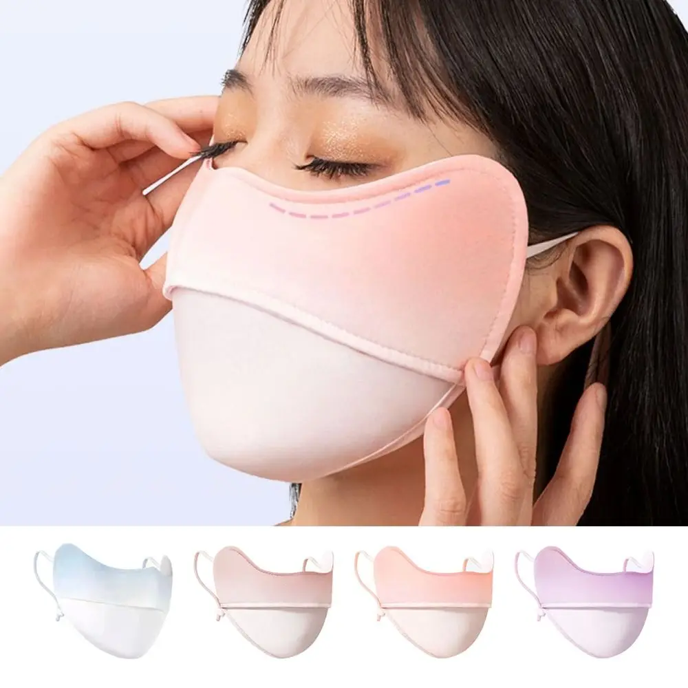 Gradient Color Ultraviolet-proof Face Mask Ice Silk Multicolor Sports Mask Breathable Eye Corner Protection Sunscreen