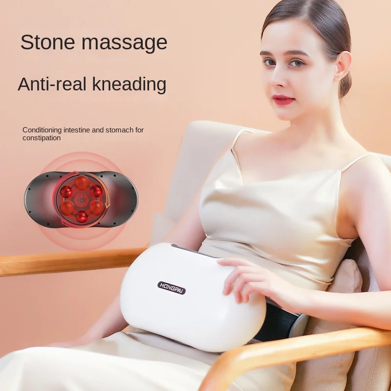 Bian Stone Reiben Bauch Instrument Bauch Elektrische Moxibustion Therapie Heiße Kompresse Massage Gürtel Automatische Bauch_voghion.com