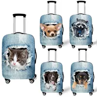 Lovely Cowboy Cat / Dog Print Luggage Cover 18-32 Inch Trolley Case Bag  Suitcase Protective Covers for Travel Accessories 1