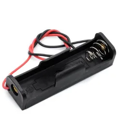 Black AA Battery Storage Case Holder with Leads (1Slots)