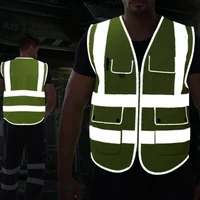 Custom Logo Hi Vis Safety Vest - Multi-colours - Pockets and Zipper