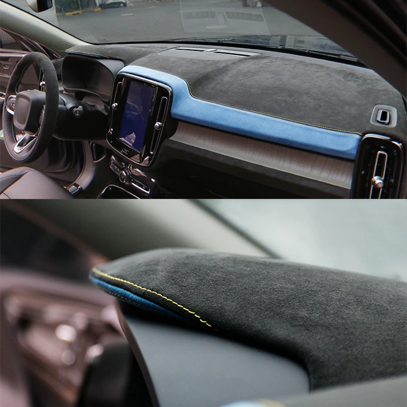

Чехлы для приборной панели автомобиля в алькантаре для Volvo XC40, аксессуары для автомобиля, накидки для приборной панели, коврики