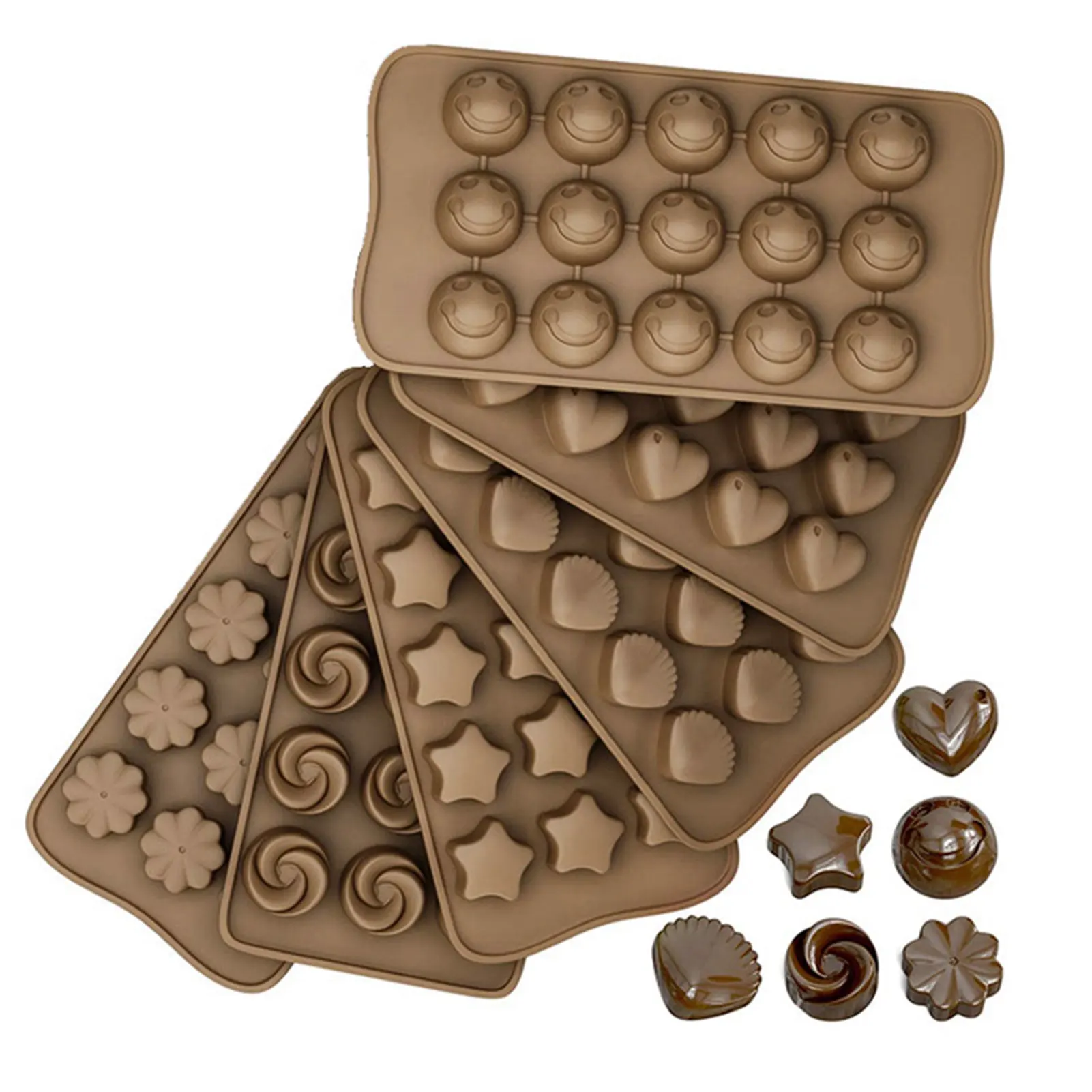 6pcsSiliconeMoldChocolateMoldFondantMoldsDIYCandyBarMould