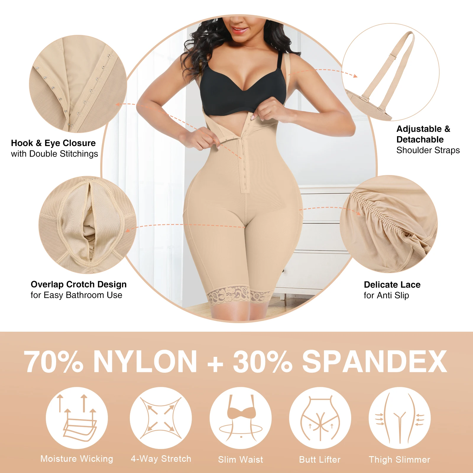 FeelinGirl Fajas Colombianas Shapewear para Mulheres Seamless Firm