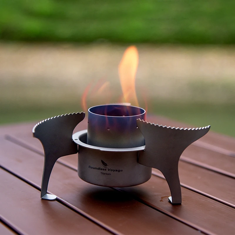 Réchaud De Camping à Alcool Avec Support – Ultra-léger, Inox 201, Doré (neuf)