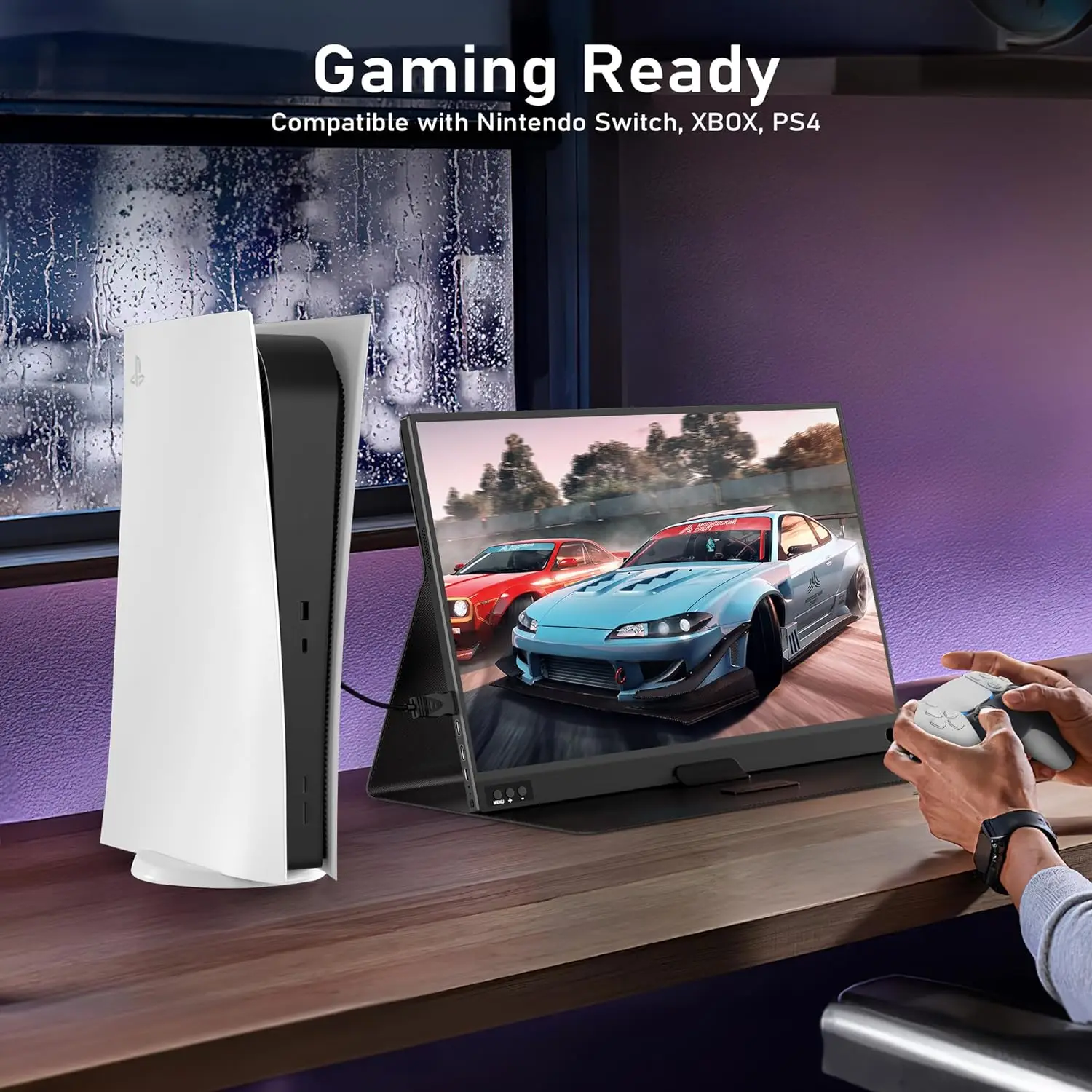 15.6 ġ FHD ޴ , PC Ʈ Xbox Switch PS4/5 ޴, 1920x1080P HDR 100% sRGB 250Nit IPS A + ȭ  ÷