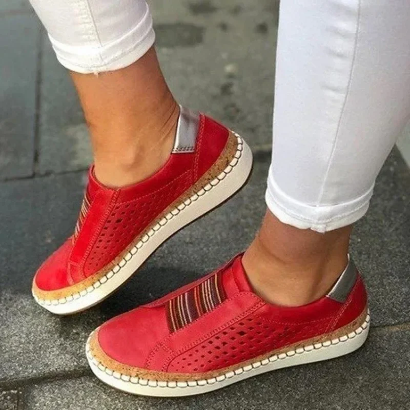 Women shoes Women sneakers Autumn Women's Flat Bottom Vulcanized Shoes Breathable Hollow Leisure Woman Fashion Flat Bottom Vulcanized Shoes