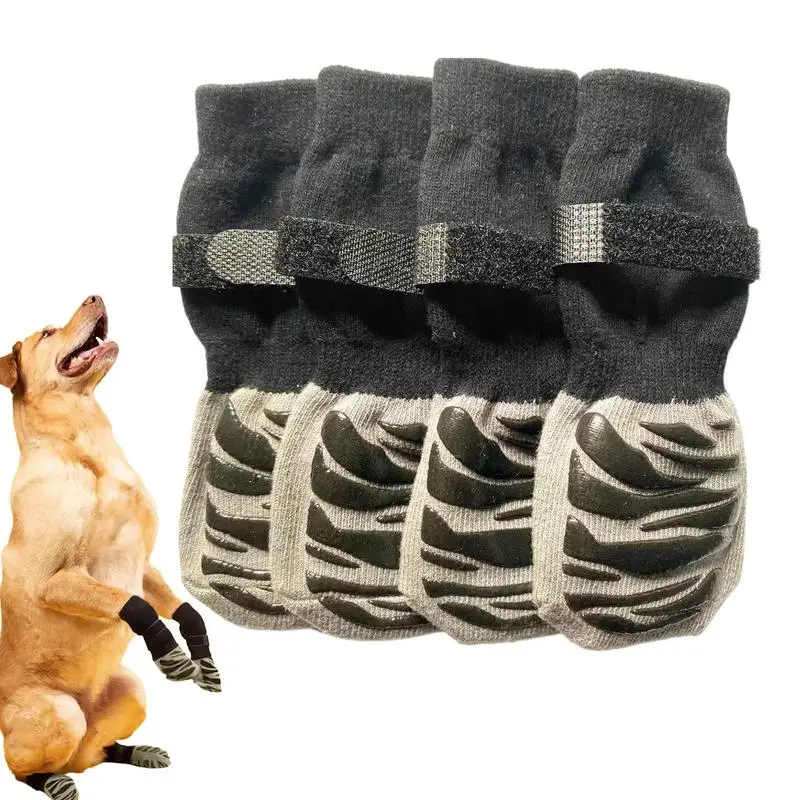 

Dog Socks 4pcs Paw Protector Grip Claw Dog Booties Anti-Slip Dog Socks With Paw Protector Grip Claw Perfect For Hiking Camping