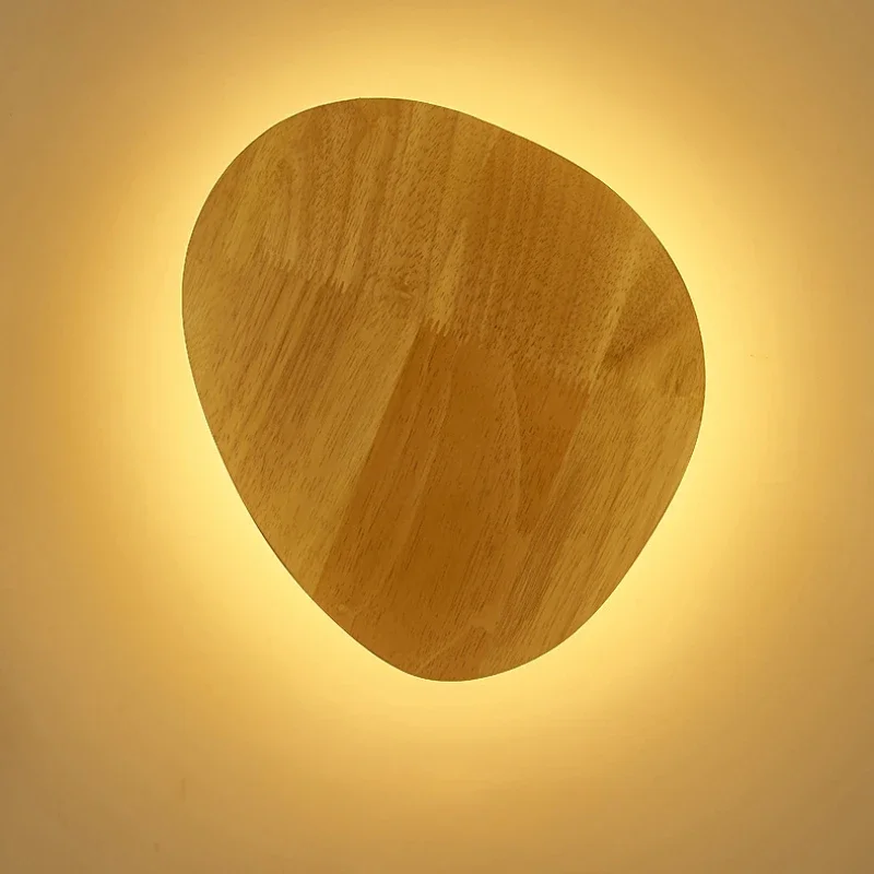 

Wall Lamp Wood Modern Minimalist Indoor LED Light Lumbe Creative Living Children Room Bedroom Corridor Aisle Background Lighting