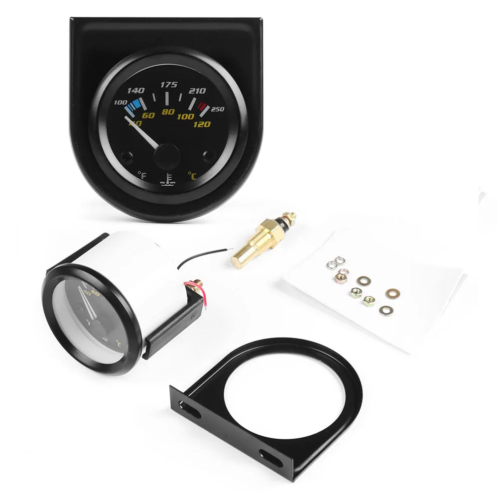 2인치 52mm 화이트 LED 수온계 40-120 ° C / 100-250 ° F형 1/8인치 NPT 센서 어댑터 조인트 파이프 키트