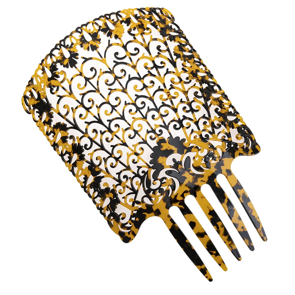 Colorful Vintage Acetate Hair Combs - Tortoiseshell Flamenco Hair Accessories