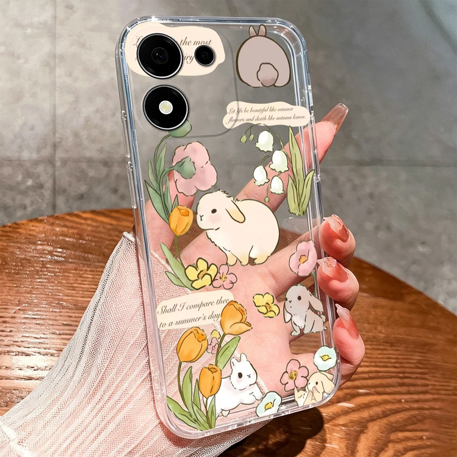 Sweet Lovely Girl Dustproof Transparent Phone Case – Creative Protective Cover