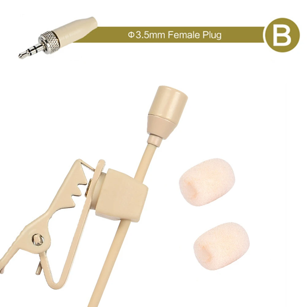 Lavalier Lapel Clip Microphone Tie Clip Mic 3.5mm 3-Pin 4-Pin XLR Wireless Audio Technica Microphone For Wireless Beige