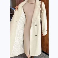 Loose Thickened Medium Length Woolen Coat Large Size Outerwear with Velvet for Women Chinese Style Spring Autumn Winter Jacket