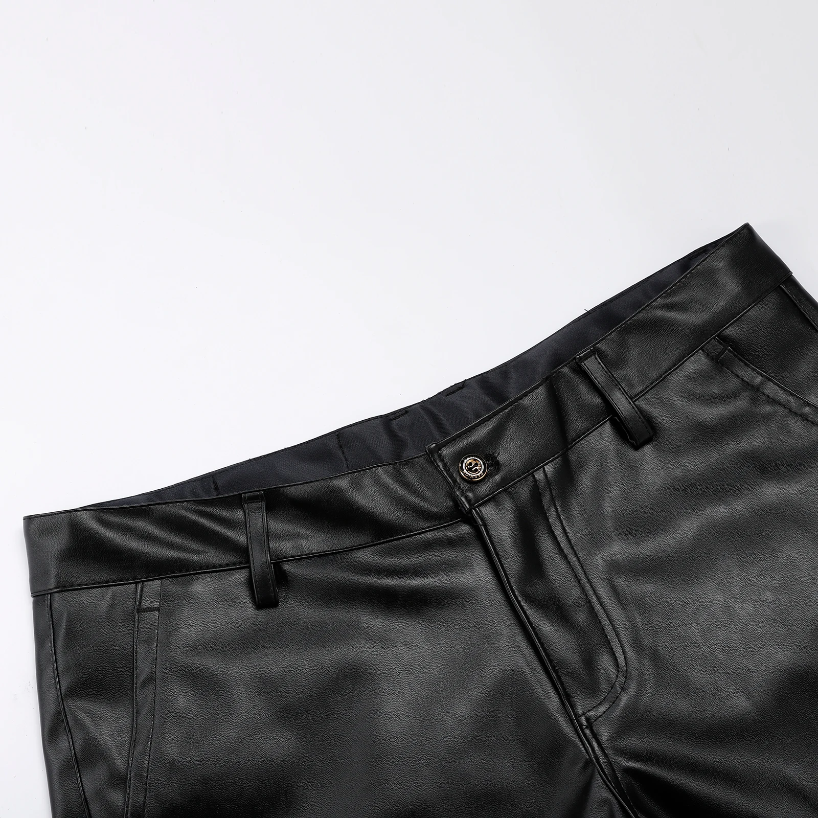 Men's Leather Shorts Elastic Fashion PU Leather Short Pants Dance & Party 2