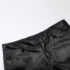 Men's Leather Shorts Elastic Fashion PU Leather Short Pants Dance & Party 2