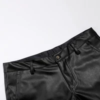 Men's Leather Shorts Elastic Fashion PU Leather Short Pants Dance & Party 2