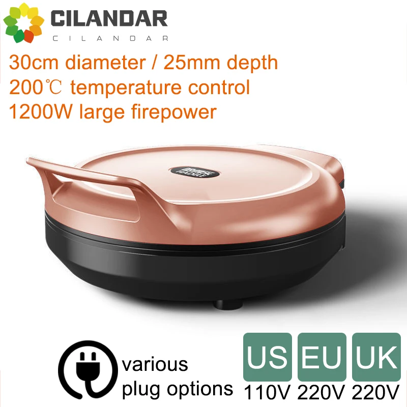 110V/220V Elettrico Pancake Maker Riscaldamento Fronte-Retro Pizza Piastra Crepe Pan Roti Elettrodomestici Per La Cucina Utensili Da Cucina