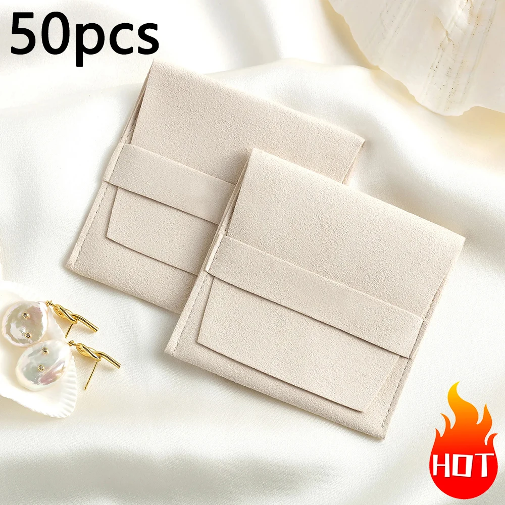 1/10/50pcs Microfiber Jewelry Pouch Velvet Jewelry Packaging Bag Organizer Wedding Bag Earring Necklace Gift Bags Small Business