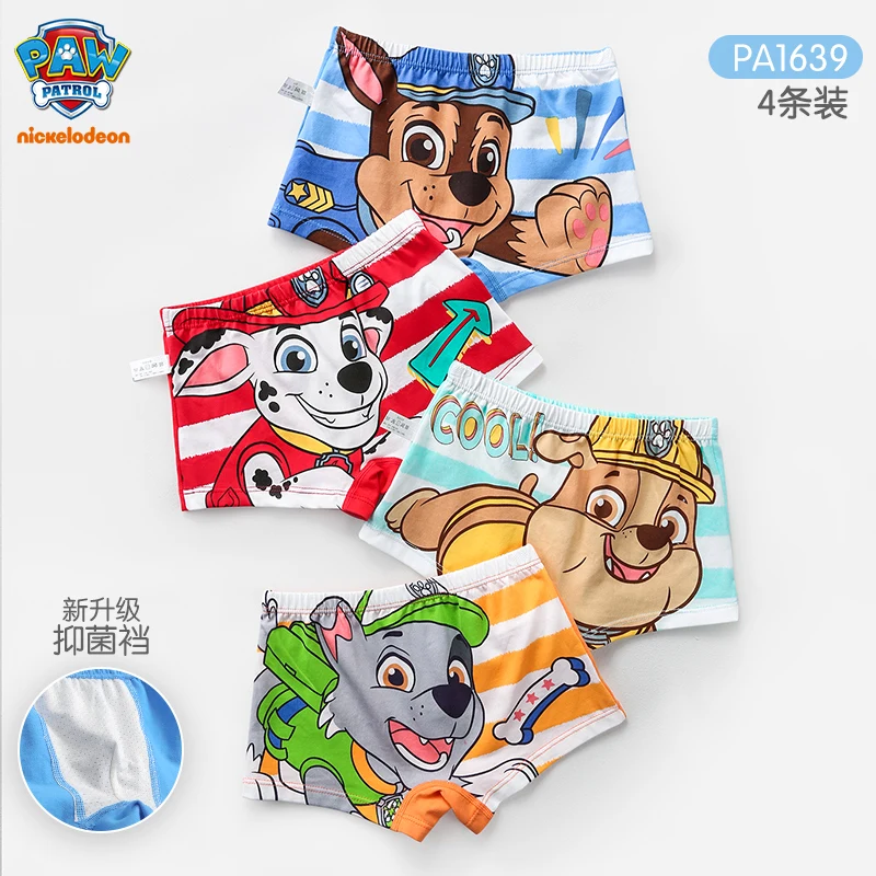 100% Genuine Paw Patrol 3-8 Years Old Children Cotton Boxer Briefs Slim Fit Design Non-tightening Butt Wrinkle-free Bottoms Boys 2