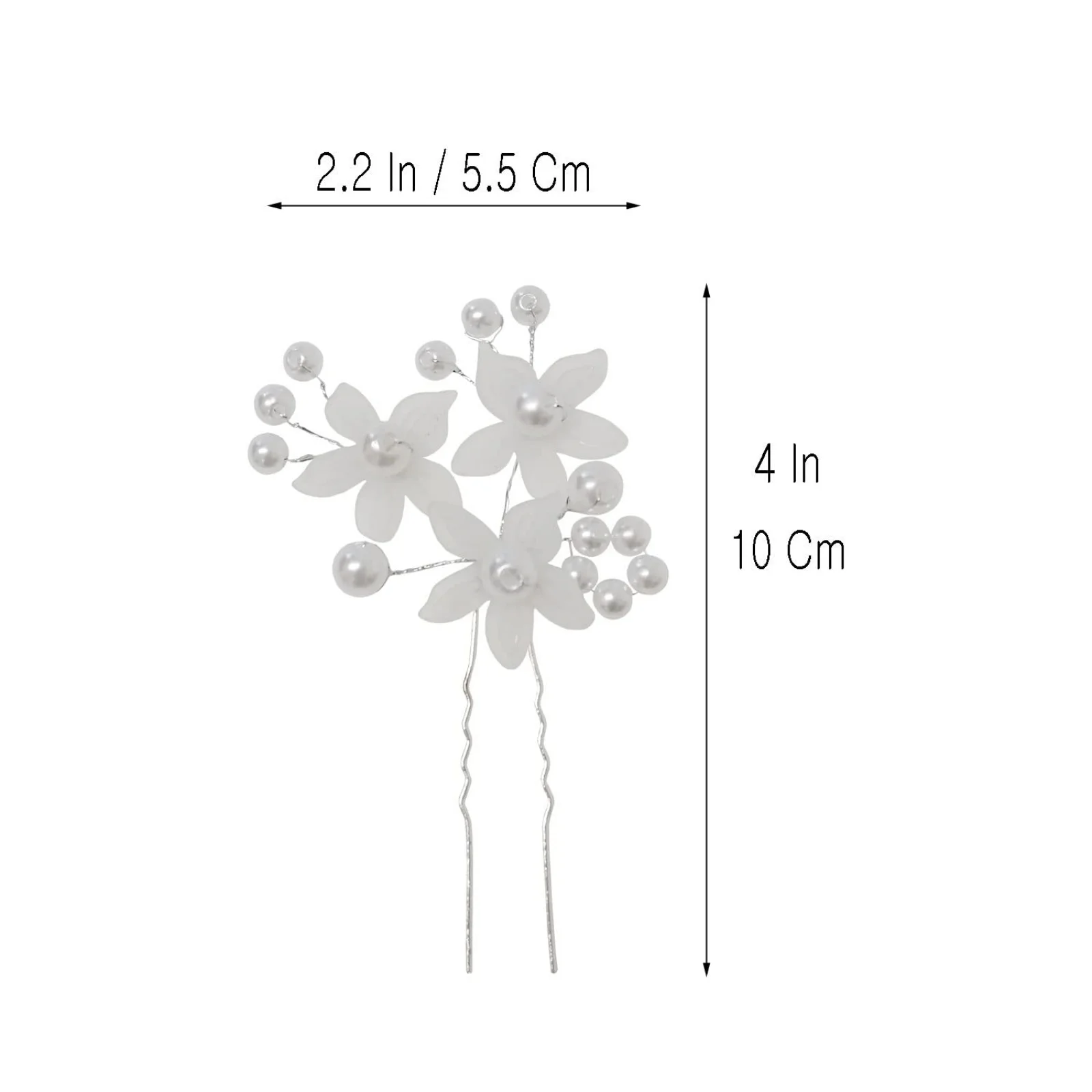 2PCS White Flower Pearl Hair Pins, Elegant Hair Accessories for Updos, Bridal & Formal Occasions
