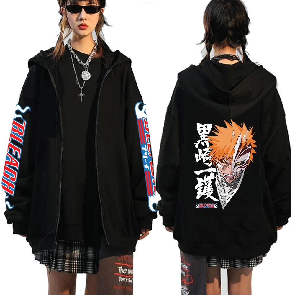 2022 Bleach Anime Hoodie Kurosaki Ichigo Printed Hoodie Sweatshirts Men