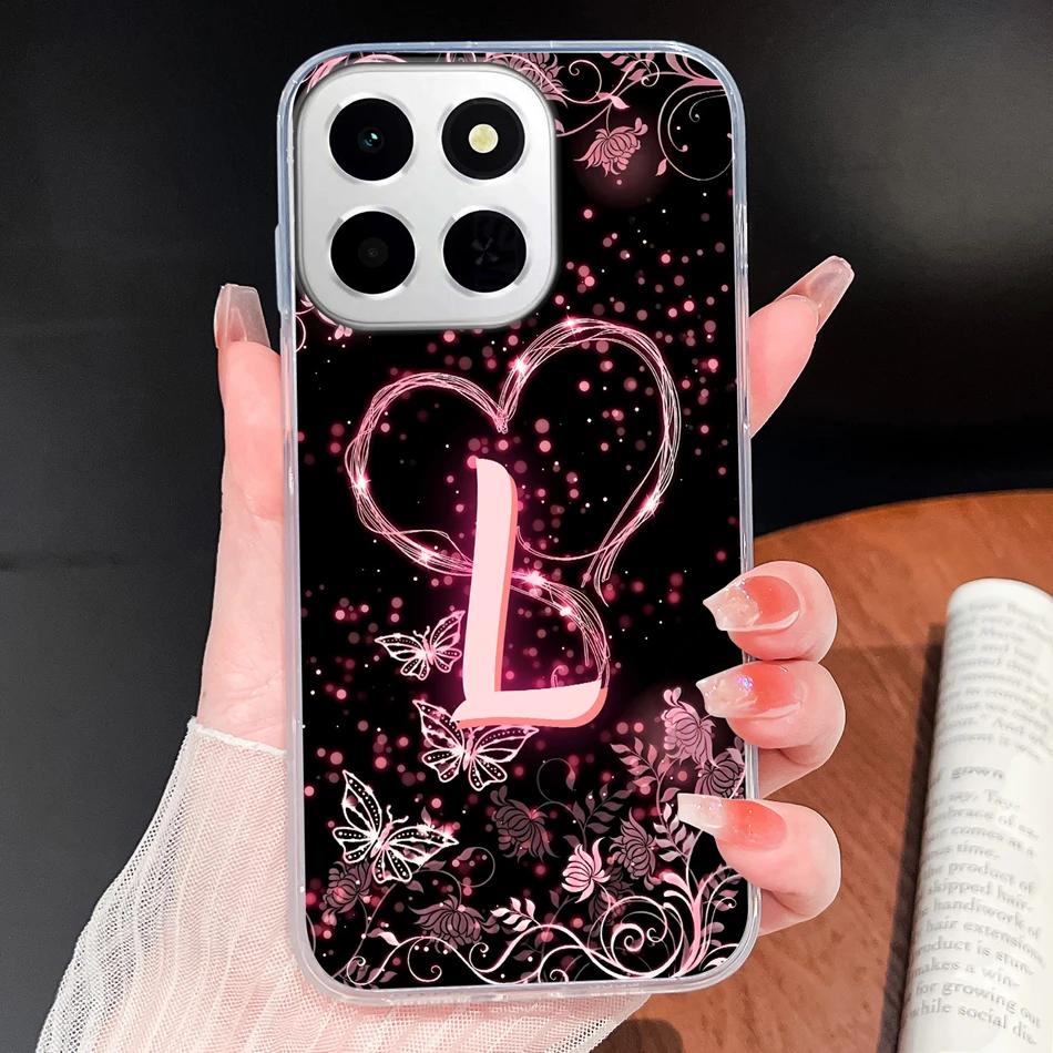Pink Love Heart Soft TPU Silicone Transparent Phone Case Cover