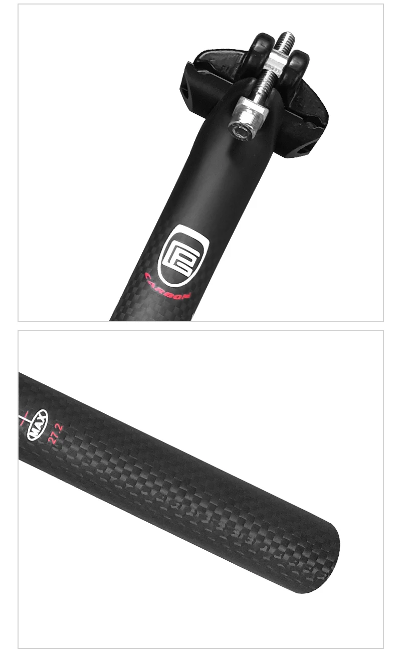 Carbon Fahrrad Sattelstütze 27,2/30,8/31,6mm Matte Schwarz MTB/Rennrad Sattelstütze Länge 280mm sitzrohr Fahrrad Teile – Detail 16