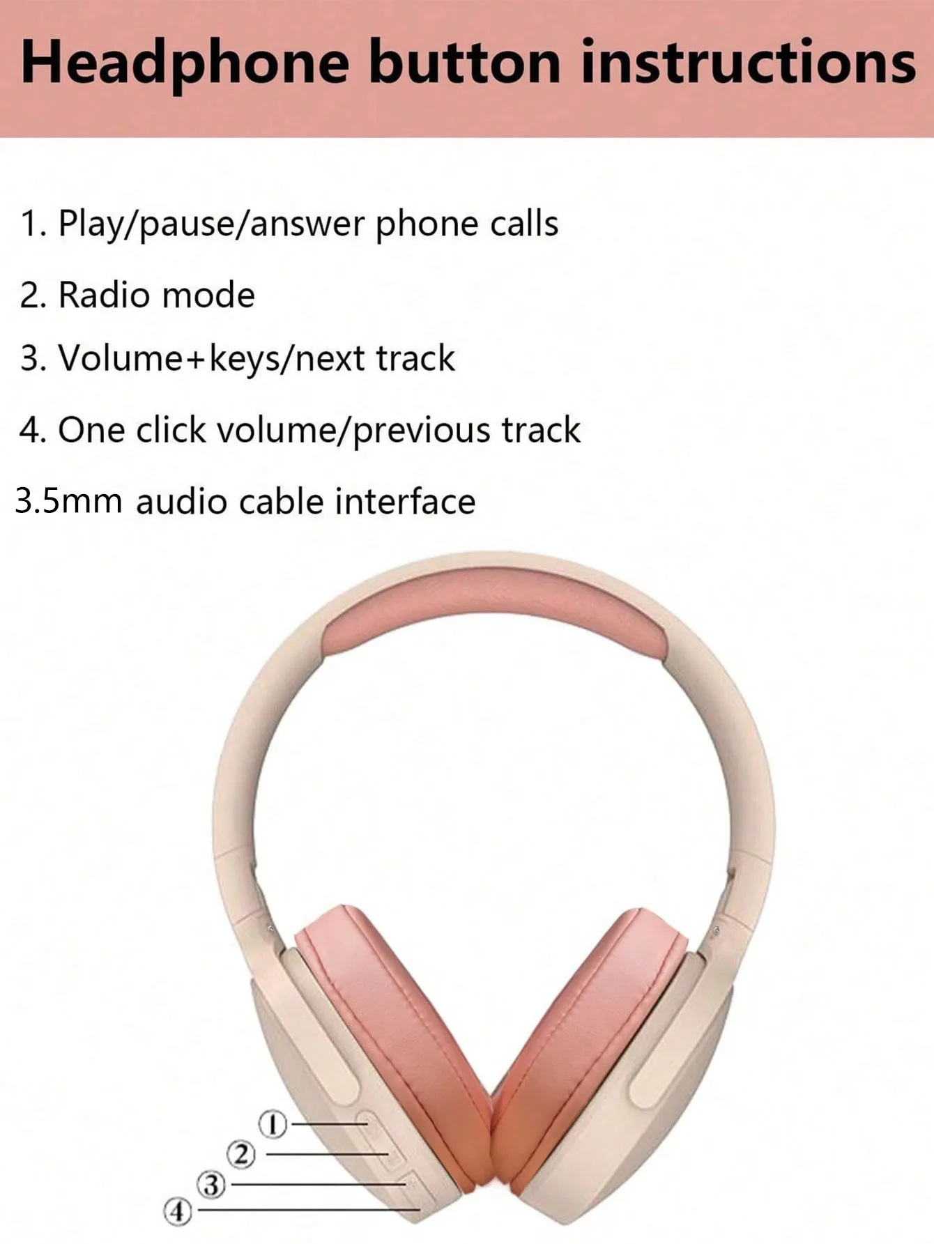 Wireless over-ear headphones, Jerry 5.3, long battery life, compatible with computers, iPads and mobile phones 6