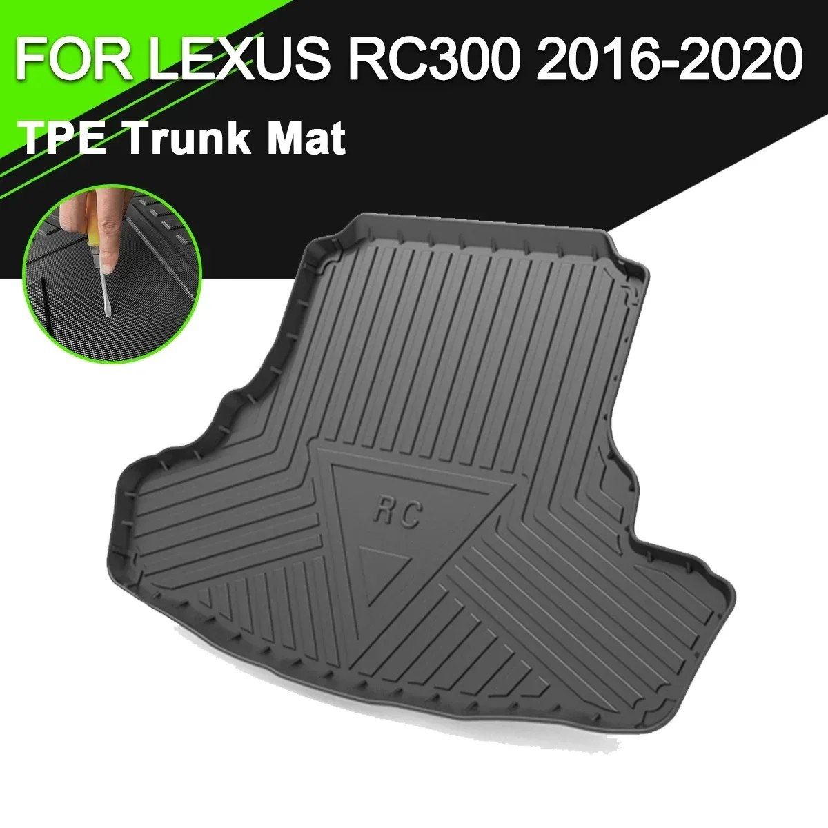 

For LEXUS RC300 2016-2020 Car Rear Trunk Cover Mat TPE Waterproof Non-Slip Rubber Cargo Liner Accessories