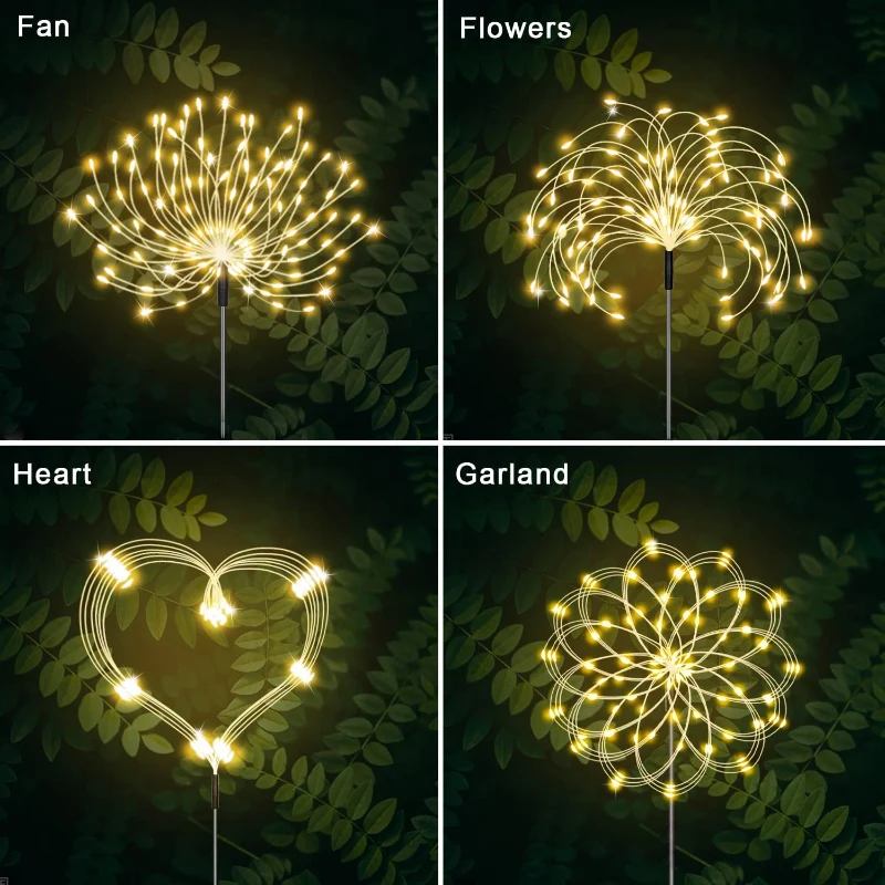 

LED Solar Fireworks Garden Lights Outdoor Waterproof Lawn Lamps DIY Dandelion Landscape Decoration for Street/Pathway/Park/Night