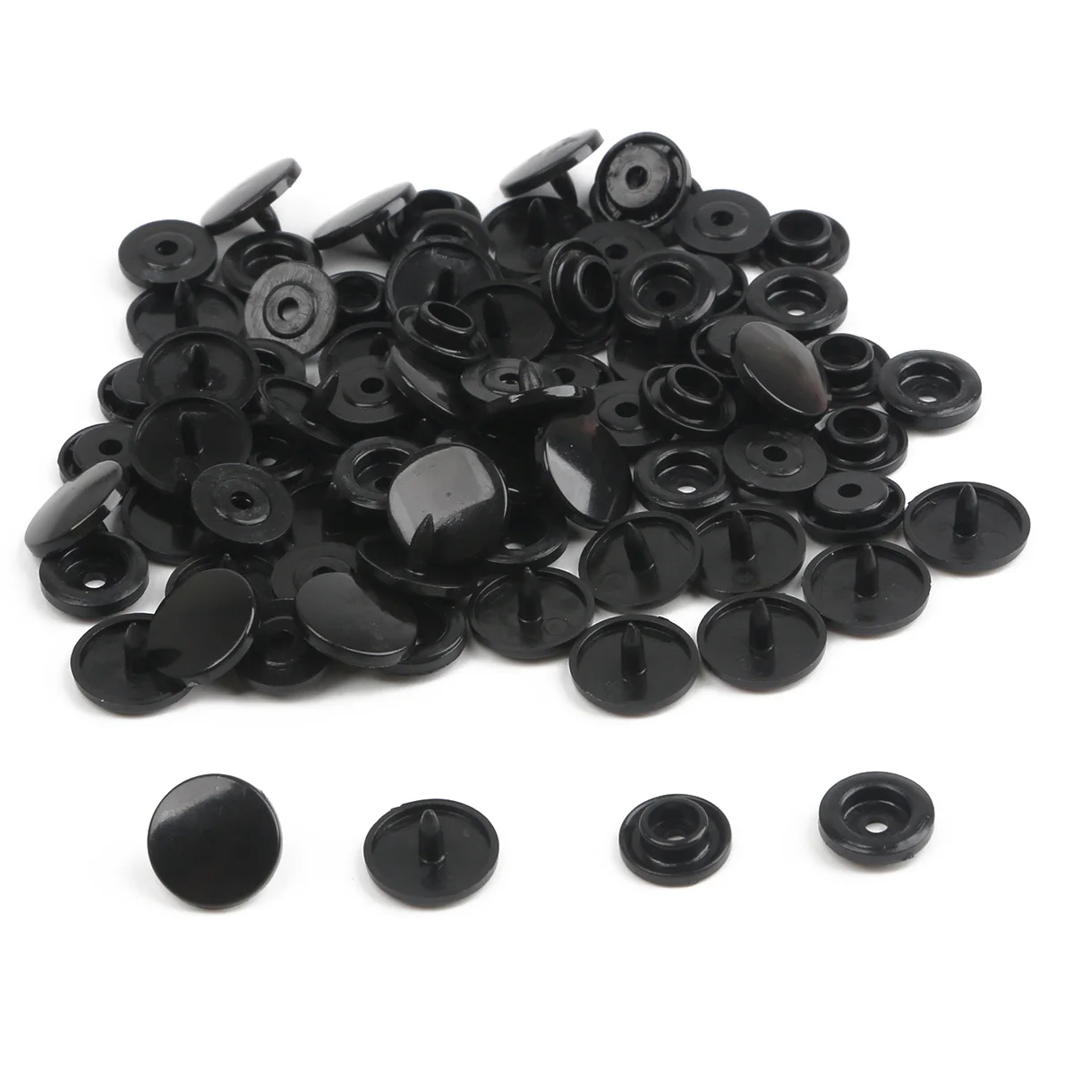 10 Sets of Round Plastic Snap Button Fasteners