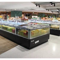 Congélateur d'équipement de réfrigération de supermarché avec éclairage LED, refroidissement par air et affichage à distance pour îlot de nourriture glacée 4