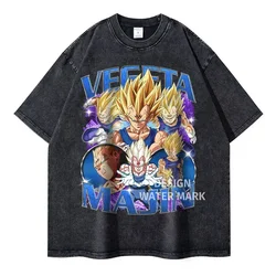 Vintage Washed Anime Dragon T - Shirt Retro Manga Design - S (6.VEGETA)