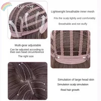 Perruque noire pour femmes, cheveux longs et lisses, bandeau, perruque Lace Front Wig, tempérament Cosplay pour usage quotidien, perruques synthétiques noires Lolita 6
