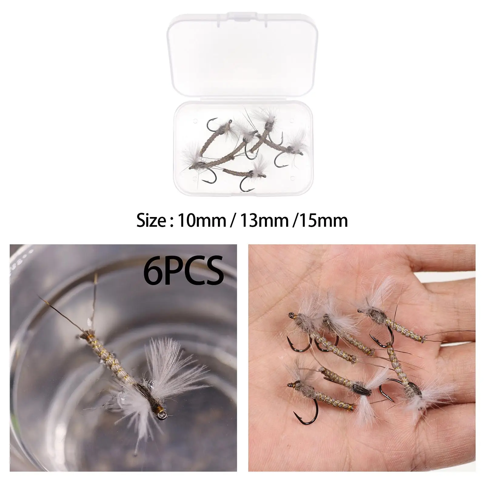6Pcs Trout Fishing Flies Fishing Tackle Easy to Use Supplies fishing lures Dry
