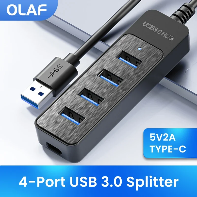 USB 3.0 4 Port Multi USB Hub Splitter 2.0 Type C High Speed Expander for Computer Accessorie