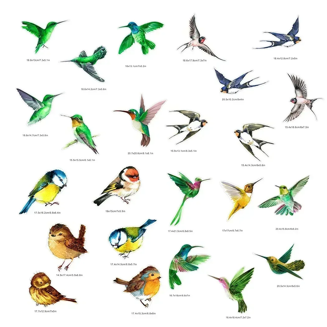 6Pc/Set Bird Anti-collision Warning Stickers Electrostatic Glass Film Bird Sticker PVC Film Window Home Glass Decorative