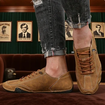 أحذية الكاحل للرجال خياطة عصرية خفيفة الوزن ومريحة أحذية مشي كاجوال قابلة للتنفس أحذية تنس للقيادة في الهواء الطلق 2