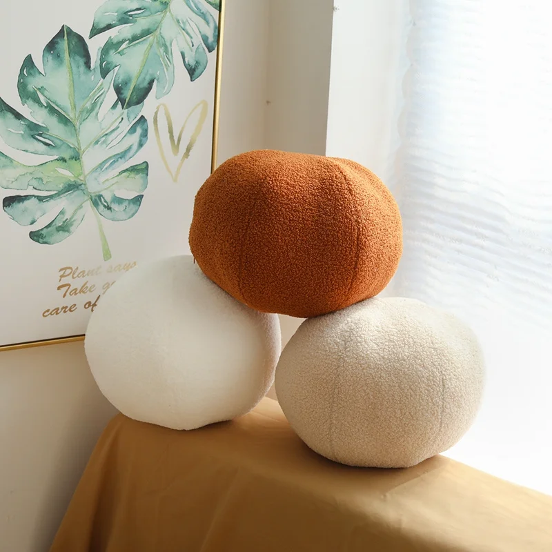 Nordic Ball Solid Color Cushion Stuffed Flower Plush Pillow For Sofa Waist Office Cushion Kid Toy Gifts Home Decoration